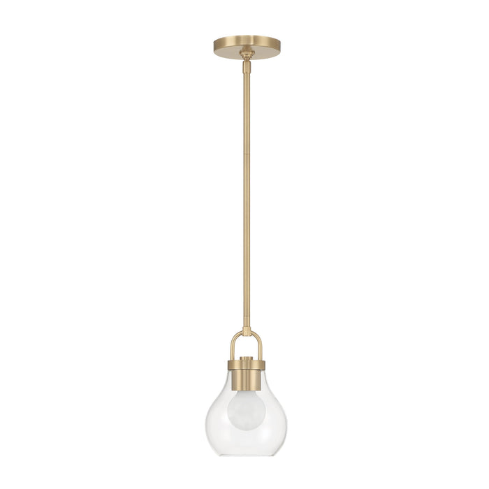 Pendant Light Thesis 207646A Mansfield 6 inch 1 light Champagne Gold Pendant Light with Clear Glass Shade THESIS