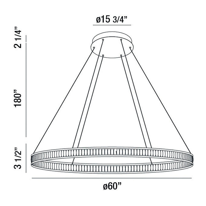 Eurofase 37093-013 Forster 60" Matte Black LED Chandelier