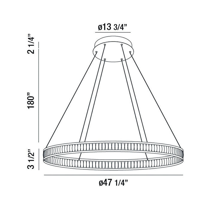 Eurofase 37092-016 Forster 47" Matte Black LED Chandelier