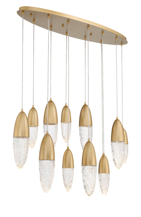 Eurofase 43861-035 Ecrou 44" Satin Gold Paint LED Chandelier