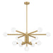 Chandelier Thesis 207354A Stockholm 40 inch 13 light Champagne Gold Chandelier with Opal Glass Shades THESIS
