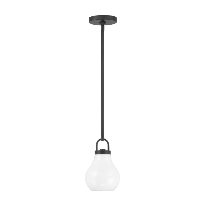 Pendant Light Thesis 207649A Mansfield 6 inch 1 light Matte Black Pendant Light with Opal Glass Shade THESIS