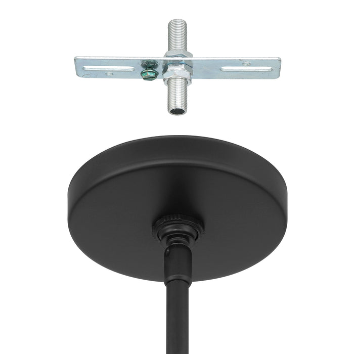 Pendant Light Thesis 207649A Mansfield 6 inch 1 light Matte Black Pendant Light with Opal Glass Shade THESIS