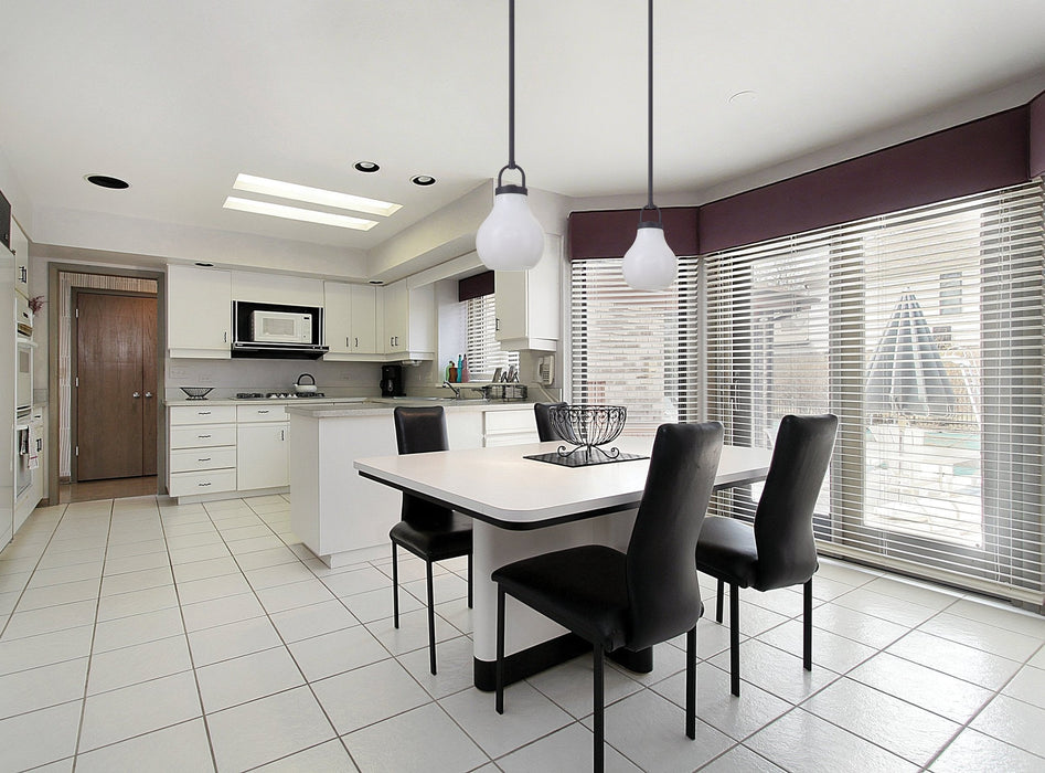 Pendant Light Thesis 207649A Mansfield 6 inch 1 light Matte Black Pendant Light with Opal Glass Shade THESIS