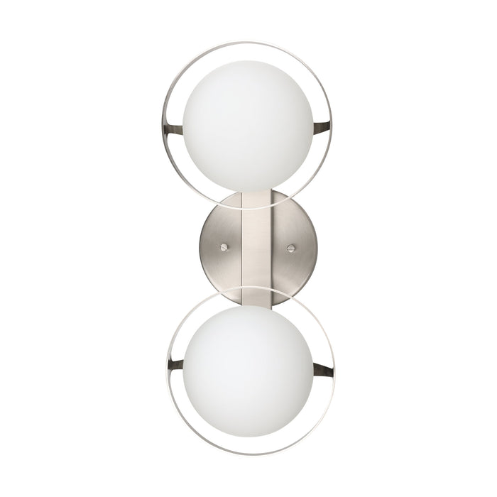 Vanity Light Thesis 206972A Parker 16 inch 2 light Brushed Nickel Vanity Light with Etched Opal Glass Shades THESIS