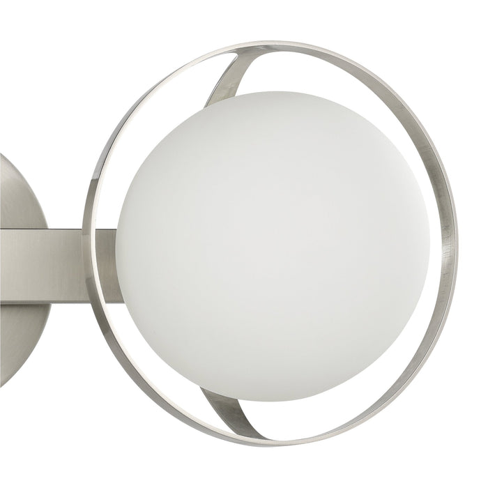Vanity Light Thesis 206972A Parker 16 inch 2 light Brushed Nickel Vanity Light with Etched Opal Glass Shades THESIS