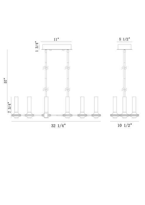 Eurofase 45713-026 Torcia 31" Matte White LED Chandelier