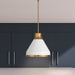 Pendant Light Thesis 207402A Doyle 18 inch 1 light Natural Brass Pendant Light with Matte White Metal Shade THESIS