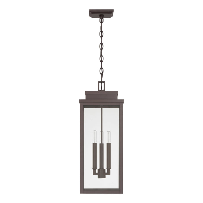 Exterior Pendant Light Thesis 207755A Hillside 9 inch 3 light Dark Bronze Exterior Pendant Light with Clear Glass THESIS