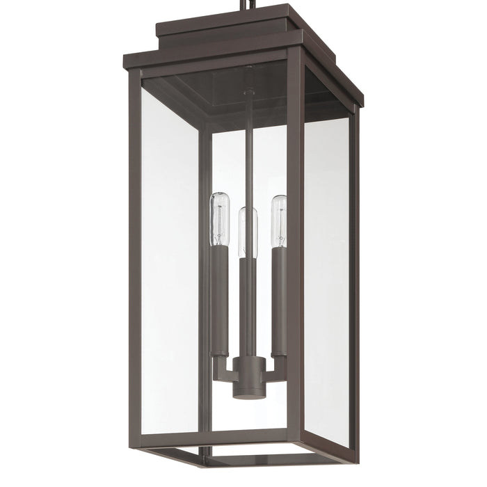 Exterior Pendant Light Thesis 207755A Hillside 9 inch 3 light Dark Bronze Exterior Pendant Light with Clear Glass THESIS