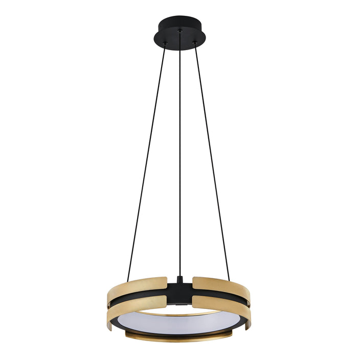 Convertible Pendant Thesis 206939A Grazia 15 inch Matte Black and Brushed Gold LED Convertible Pendant THESIS
