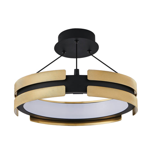 Convertible Pendant Thesis 206939A Grazia 15 inch Matte Black and Brushed Gold LED Convertible Pendant THESIS