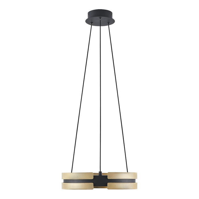 Convertible Pendant Thesis 206939A Grazia 15 inch Matte Black and Brushed Gold LED Convertible Pendant THESIS