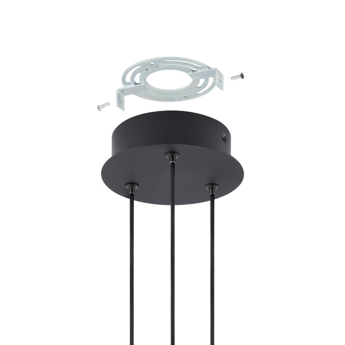 Convertible Pendant Thesis 206939A Grazia 15 inch Matte Black and Brushed Gold LED Convertible Pendant THESIS