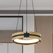 Convertible Pendant Thesis 206939A Grazia 15 inch Matte Black and Brushed Gold LED Convertible Pendant THESIS
