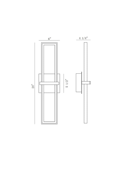 Eurofase 45723-018 Bordo 24" Matte Black LED Outdoor Wall Light