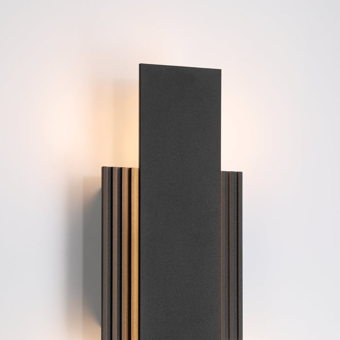 Exterior Wall Sconce Thesis 207711A Jacks 15 inch Textured Black 5CCT LED Exterior Wall Sconce THESIS