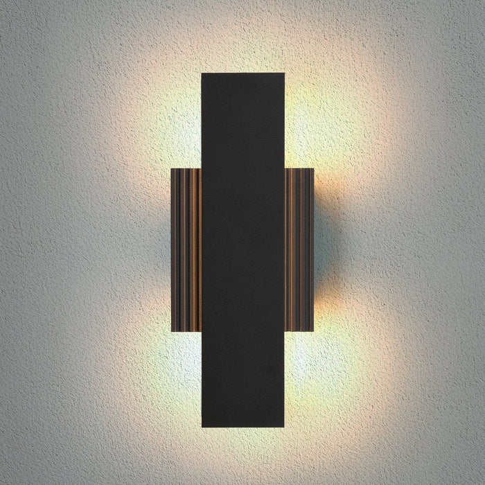 Exterior Wall Sconce Thesis 207711A Jacks 15 inch Textured Black 5CCT LED Exterior Wall Sconce THESIS