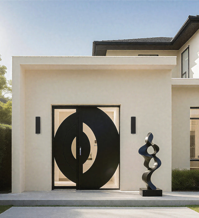 Exterior Wall Sconce Thesis 207741A Jasper 20 inch 2 light Textured Black LED Exterior Wall Sconce THESIS