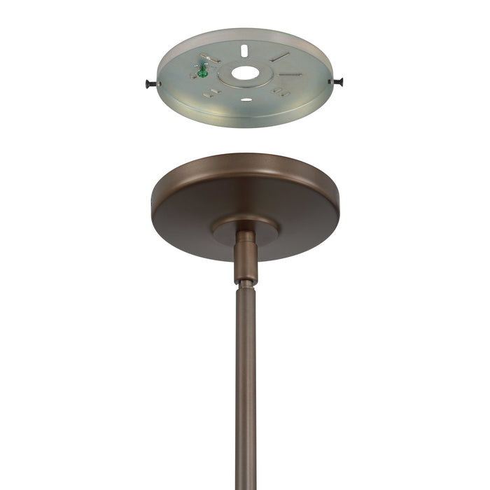 Convertible Pendant Thesis 207793A Bryony 22 inch 4 light Forged Bronze Convertible Pendant with White Synthetic Silk Shades THESIS