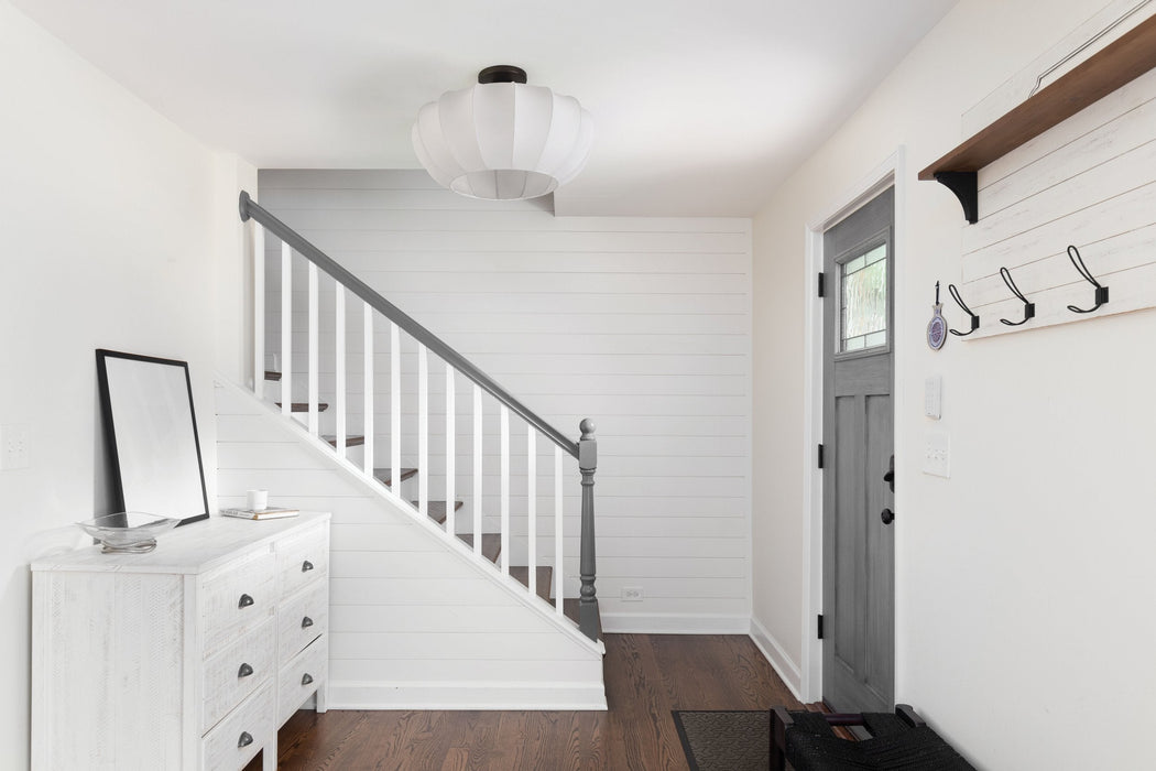 Convertible Pendant Thesis 207793A Bryony 22 inch 4 light Forged Bronze Convertible Pendant with White Synthetic Silk Shades THESIS