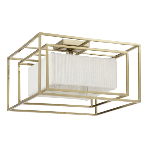 Convertible Pendant Thesis 207272A Abbey 18 inch 4 light Brass Convertible Pendant with Cream Cotton Rope Shade THESIS