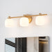 Vanity Light Thesis 207013A Valentina 24 inch 3 light Champagne Gold Vanity Light with Etched Opal Glass Shades THESIS