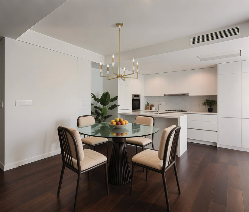 Chandelier Thesis 207357A Montclair 26 inch 6 light Brushed Gold and Natural Alabaster Chandelier THESIS