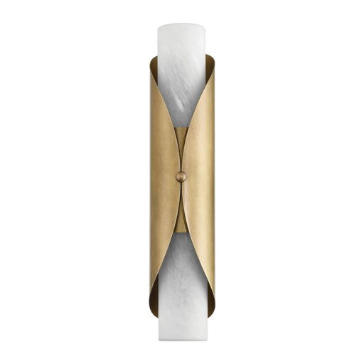 Wall Sconce Thesis 207617A Crescendo 18 inch 2 light Natural Brass Wall Sconce with Alabaster Glass THESIS