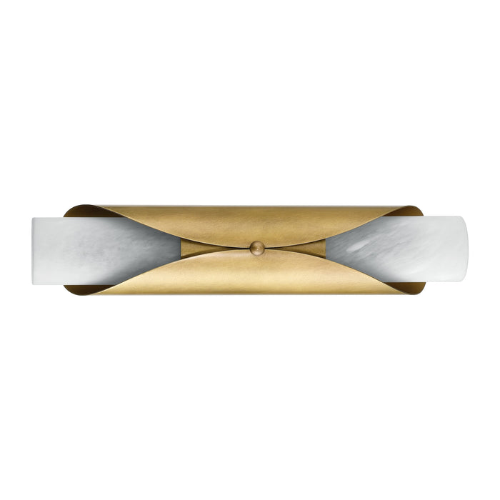 Wall Sconce Thesis 207617A Crescendo 18 inch 2 light Natural Brass Wall Sconce with Alabaster Glass THESIS