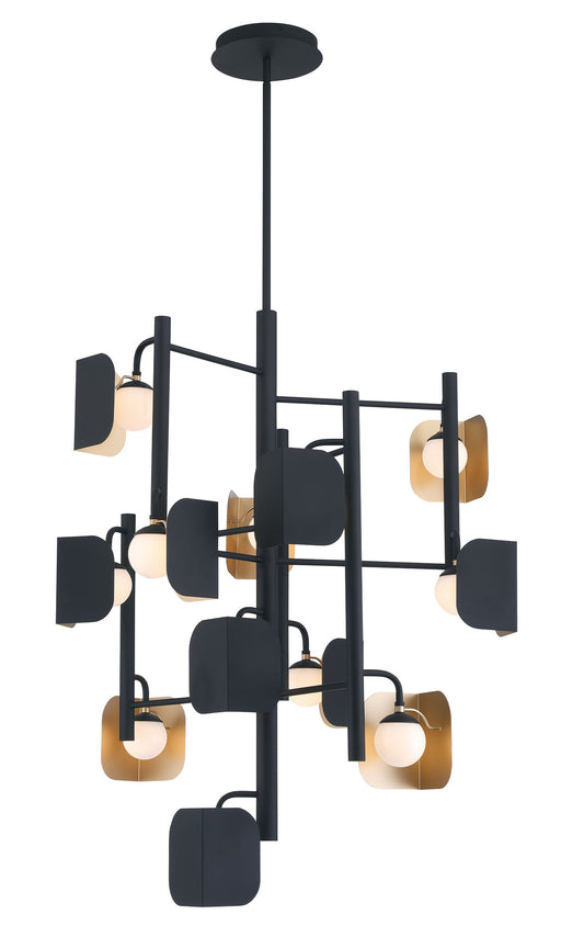 Eurofase 49228-014 Cornice 42" Gold-Black Mix LED Chandelier