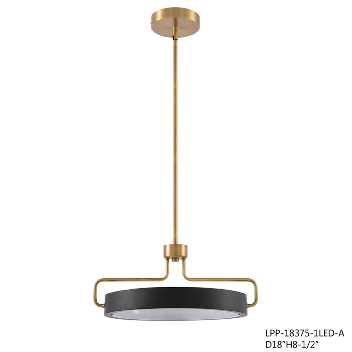 Eurofase 37083-014 Pemberton 18" Brushed Brass LED Pendant Light