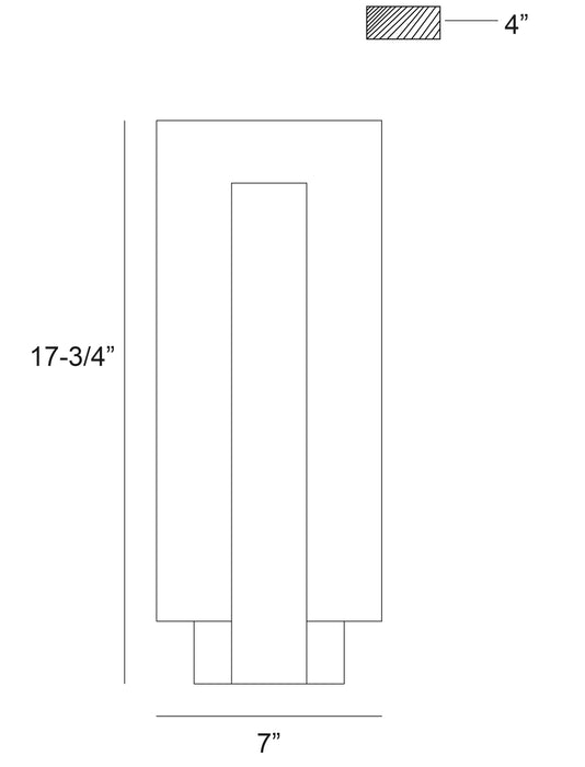 Eurofase 45721-014 Carta 18" Matte Black LED Outdoor Wall Light