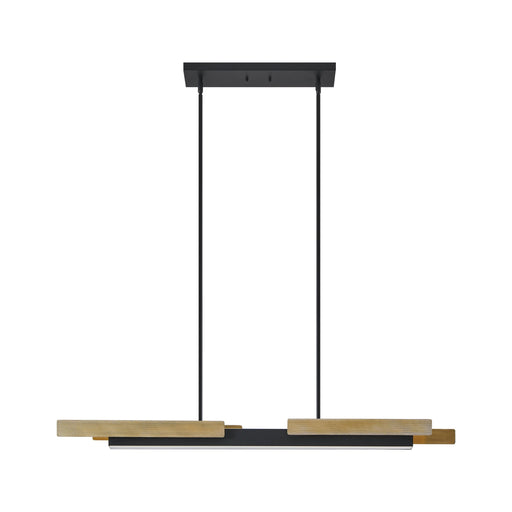 Chandelier Thesis 206938A Grazia 48 inch 2 light Matte Black and Brushed Gold LED Linear Chandelier THESIS