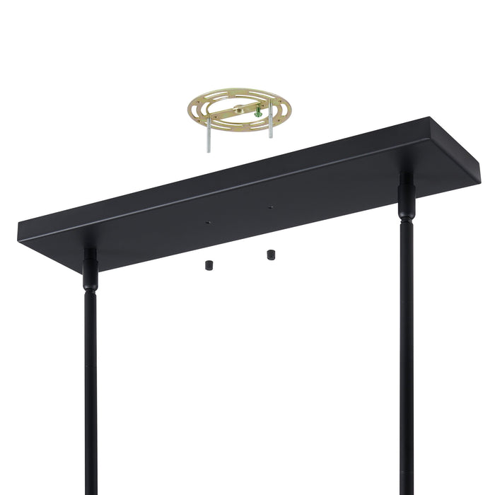 Chandelier Thesis 206938A Grazia 48 inch 2 light Matte Black and Brushed Gold LED Linear Chandelier THESIS