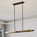Chandelier Thesis 206938A Grazia 48 inch 2 light Matte Black and Brushed Gold LED Linear Chandelier THESIS