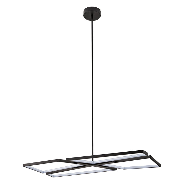 Chandelier Thesis 207769A Alfie 40 inch 4 light Textured Black 3CCT LED Chandelier THESIS
