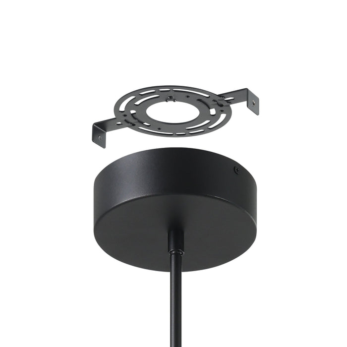 Chandelier Thesis 207769A Alfie 40 inch 4 light Textured Black 3CCT LED Chandelier THESIS