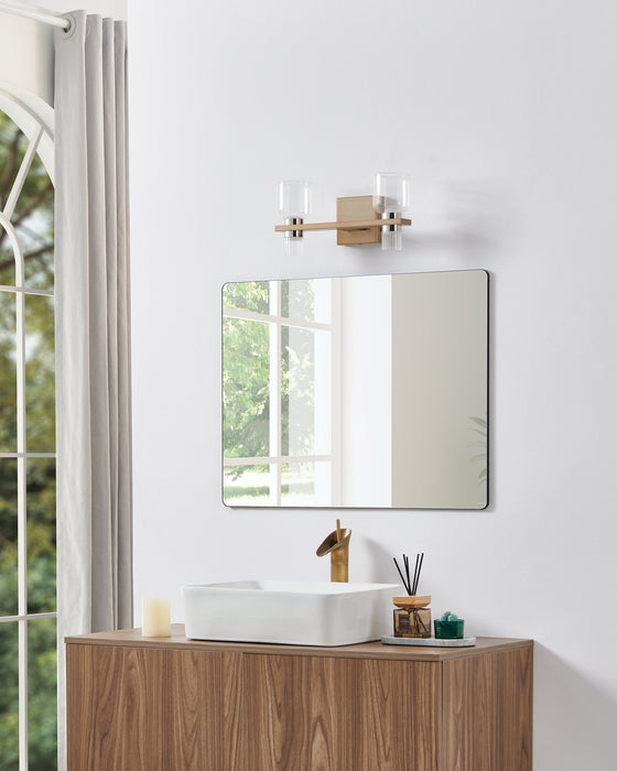 Vanity Light Thesis 207675A Amelia 15 inch 4 light Champagne Gold and Polished Nickel 5CCT LED Vanity Light with Clear and Clear Ribbed Glass THESIS