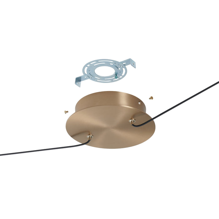 Chandelier Thesis 207278A Ayers 59 inch 1 light Champagne Gold with Black and Brown Faux Leather 5CCT LED Linear Chandelier THESIS