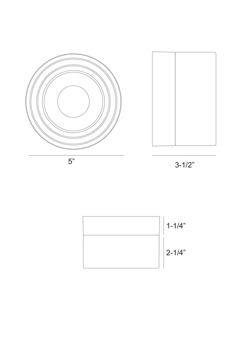 Eurofase 50271-023 Sternn 5" Matte Black LED Outdoor Ceiling Light