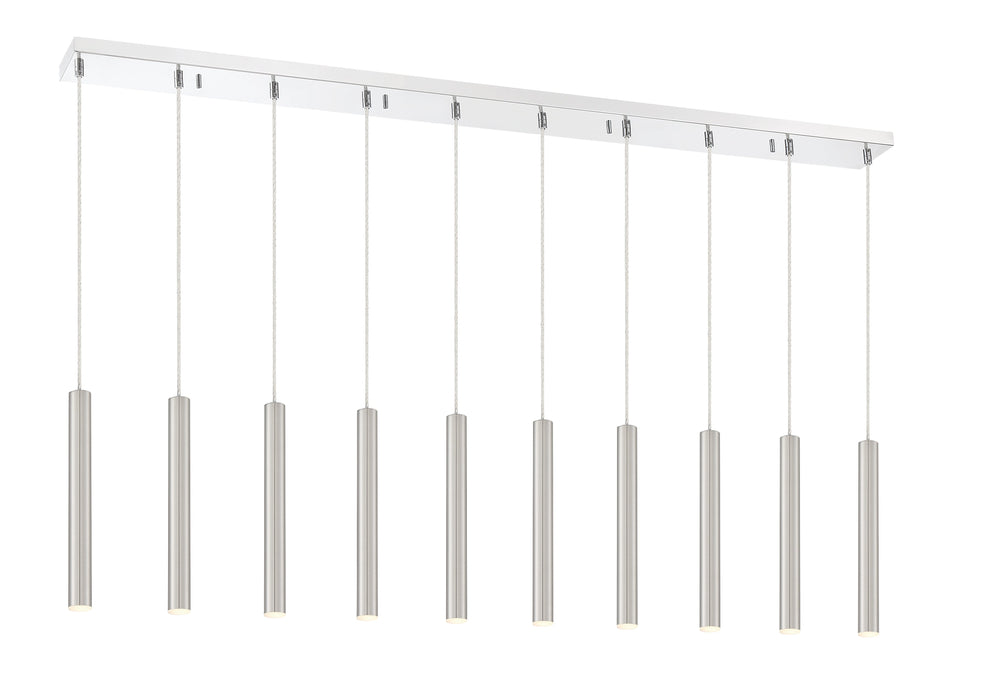 Linear Chandelier Z-Lite 917MP12-BN-LED-10LCH Chrome Forest 10 Light Linear Chandelier Z-Lite