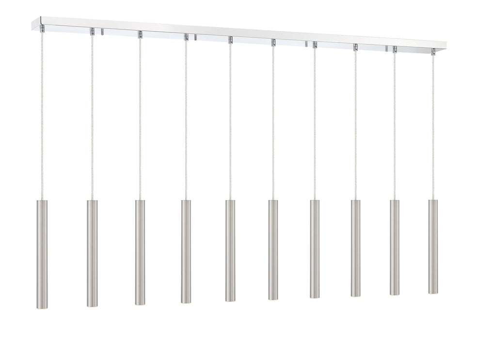 Linear Chandelier Z-Lite 917MP12-BN-LED-10LCH Chrome Forest 10 Light Linear Chandelier Z-Lite
