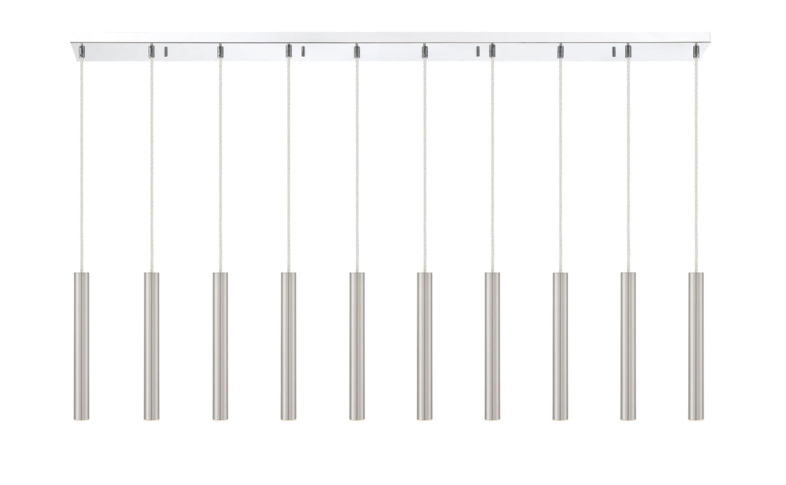 Linear Chandelier Z-Lite 917MP12-BN-LED-10LCH Chrome Forest 10 Light Linear Chandelier Z-Lite