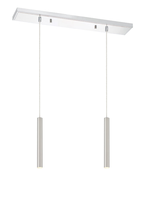 Linear Chandelier Z-Lite 917MP12-BN-LED-2LCH Chrome Forest 2 Light Linear Chandelier Z-Lite
