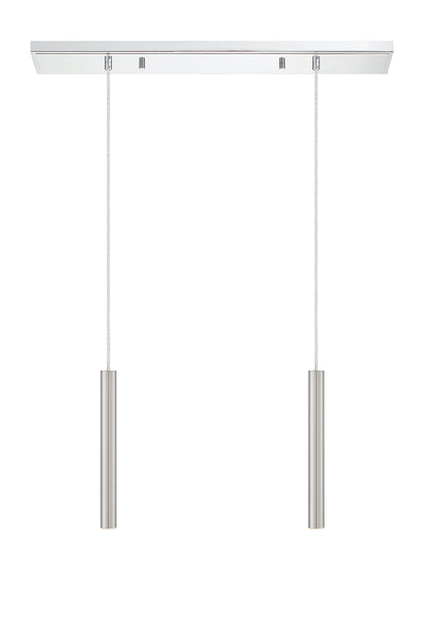 Linear Chandelier Z-Lite 917MP12-BN-LED-2LCH Chrome Forest 2 Light Linear Chandelier Z-Lite