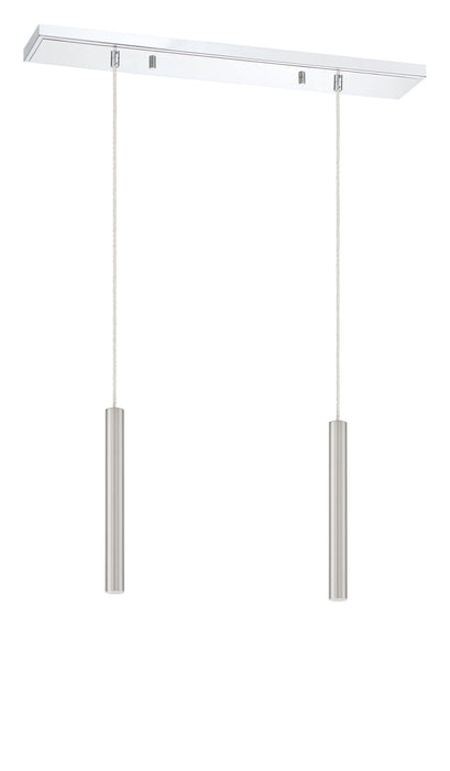 Linear Chandelier Z-Lite 917MP12-BN-LED-2LCH Chrome Forest 2 Light Linear Chandelier Z-Lite