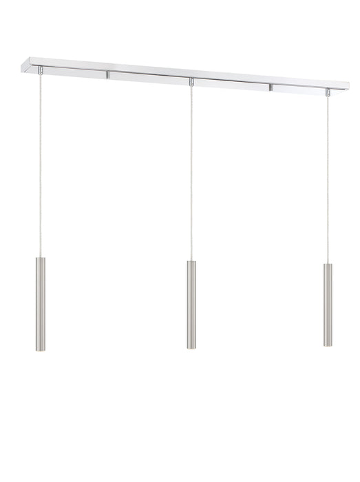 Linear Chandelier Z-Lite 917MP12-BN-LED-3LCH Chrome Forest 3 Light Linear Chandelier Z-Lite
