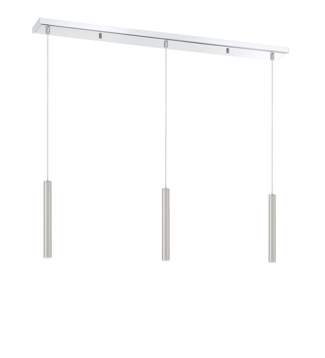 Linear Chandelier Z-Lite 917MP12-BN-LED-3LCH Chrome Forest 3 Light Linear Chandelier Z-Lite