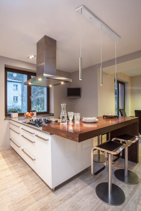 Linear Chandelier Z-Lite 917MP12-BN-LED-3LCH Chrome Forest 3 Light Linear Chandelier Z-Lite